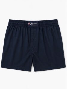 Signature India Premium Cotton Boxer - Navy blue