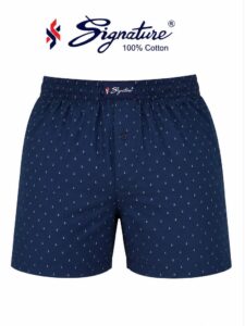 Signature India Premium Cotton Boxer- Navy Blue Print